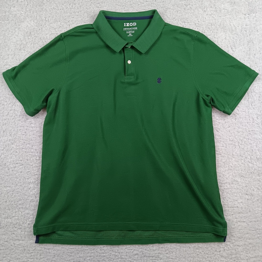 Izod Polo‎ Advantage Performance Men XXL Green Short Sleeve Stretch 45GK300